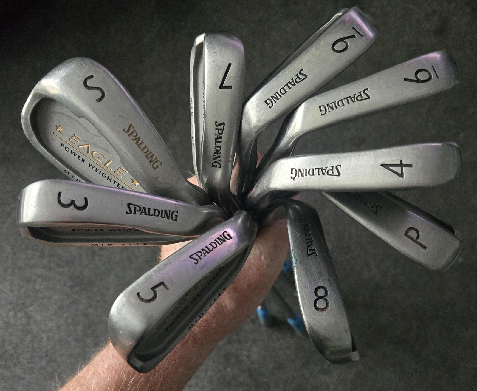 Spalding Eagle Mid Size Power Weighted Irons 3-SW Multi Flex Steel Shafts.